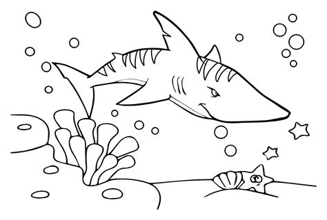 Tiger Shark Hunt Coloring Page Free Printable Coloring Pages