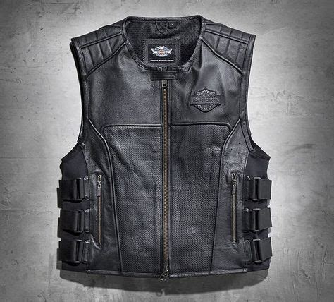 Men S Swat II Leather Vest Leather Official Harley Davidson Online