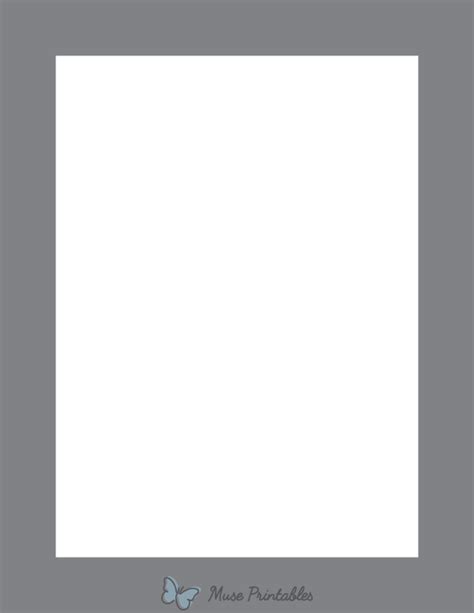 Printable Gray Solid Page Border
