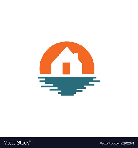 Beach House Logo Design Template Royalty Free Vector Image