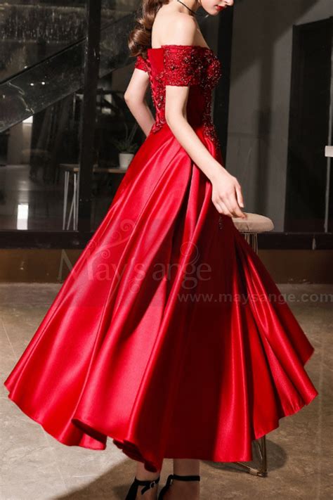 Red Tea Length Dress Dresses Images 2022