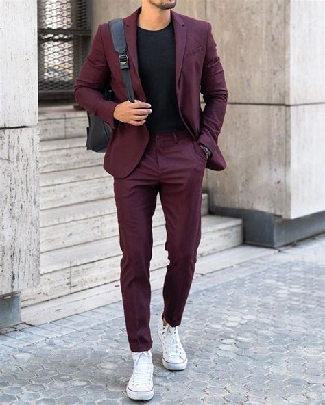 20 Different Dark Red Color Mens Outfit Combinations And Ideas