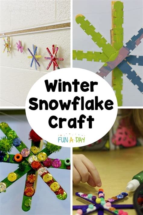 How To Make Colorful Popsicle Stick Snowflakes With Kids Fun A Day