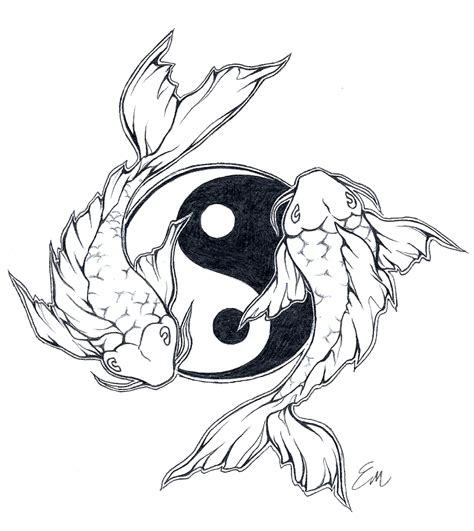 Maybe you would like to learn more about one of these? Koi Yin & Yang | Koi tattoo design, Koi fish drawing ...