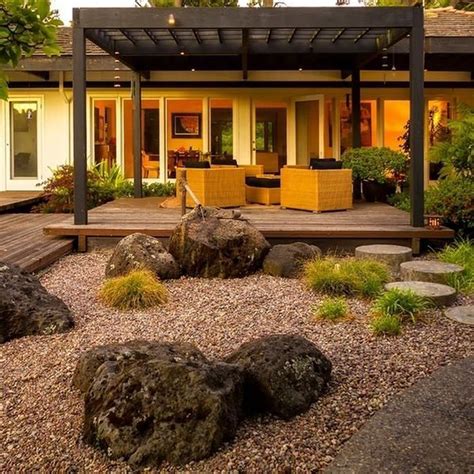 Cool 47 Simple Modern Rock Garden Design Ideas For Your Front Yard