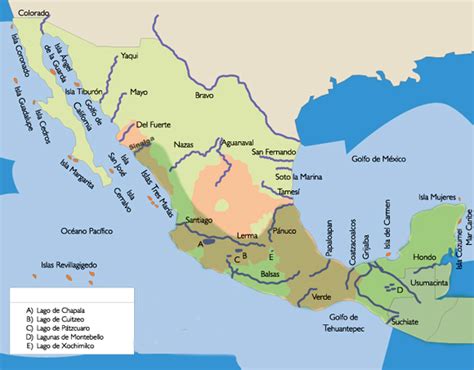 Mapa De Rios Que Limitan A Mexico