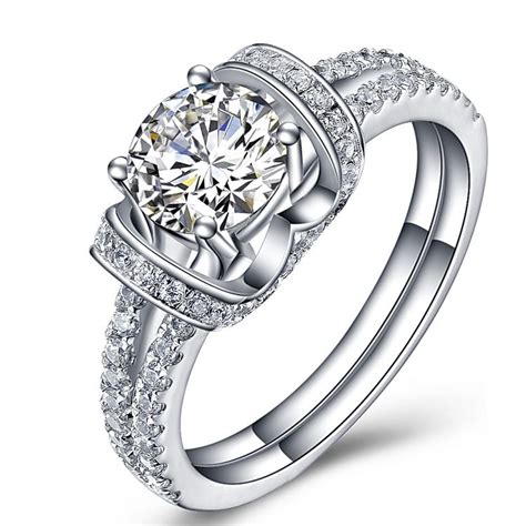 Flower Style Ring Luxury 1 Carat Simulated Diamond Ring For Women 925