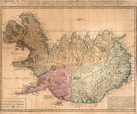 Map Of Iceland 1761 Restoration Hardware Home Deco Style Old Etsy