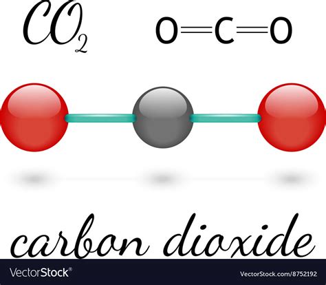 Carbon Dioxide Co Molecule Model And Chemical Formula Stock Vector My