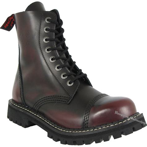 Looking for good quality rangers schuhe at the lowest prices? Angry Itch 8-Loch Burgundy Schwarz Rub-Off Rangers Stiefel ...