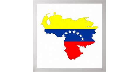 Venezuela Country Flag Map Shape Symbol Poster Zazzle