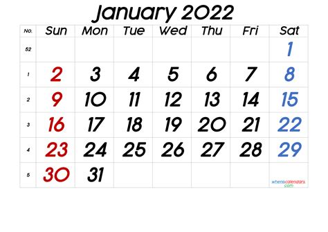January 2022 Calendar Free Printable Calendar Free Printable January
