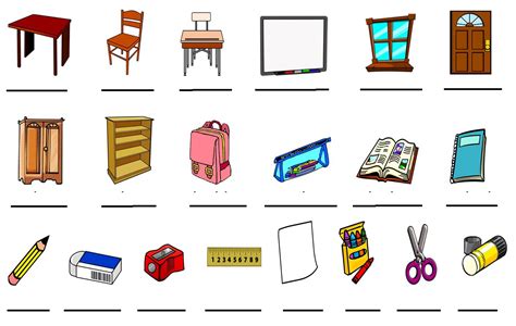 English For Kids Classroom Objects