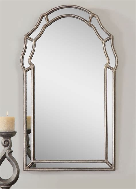 Antiqued Silver Leaf Arched Mirror