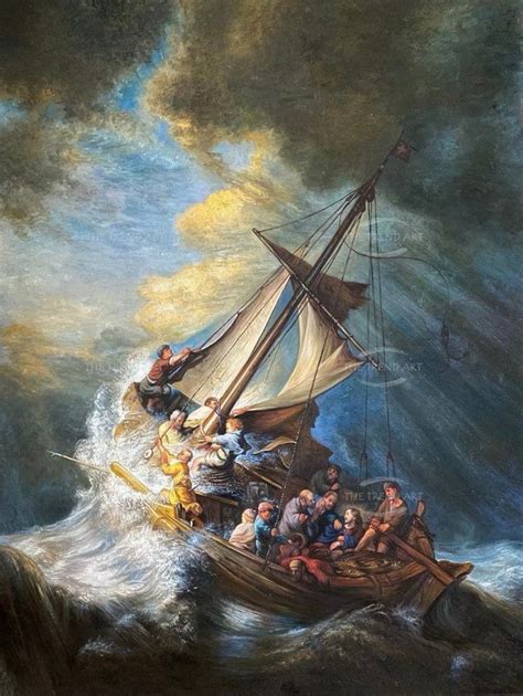 Christ Jesus In The Storm On The Sea Of Galilee Oil Painting Etsy