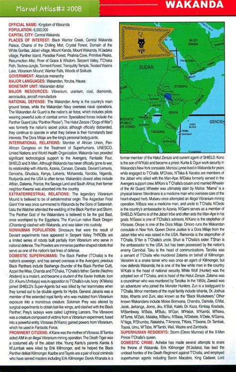 Wakanda on a map shown. Wakanda: Info Digest | Marvel, Marvel comic universe, Atlas
