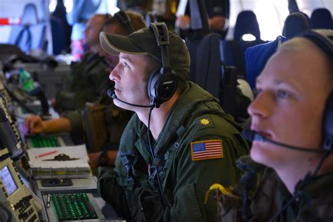 Us Navy Lt Cmdr Mike Trumbull Monitors His Workstation On A P 8a