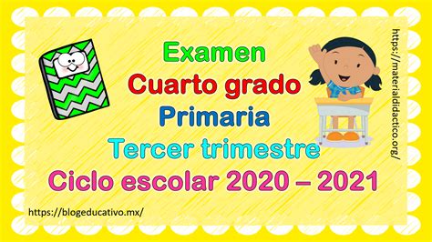 Examen Tercer Trimestre Cuarto Grado 2023 Reverasite