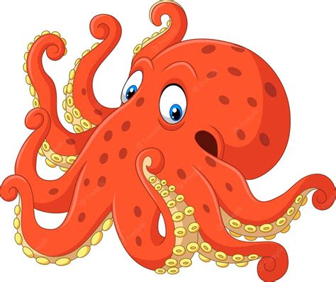 Premium Vector Cute Octopus Cartoon On White