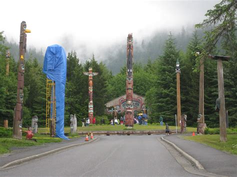 Totem Poles Telling Their Tale At The Saxman Totem Pole Park Outside