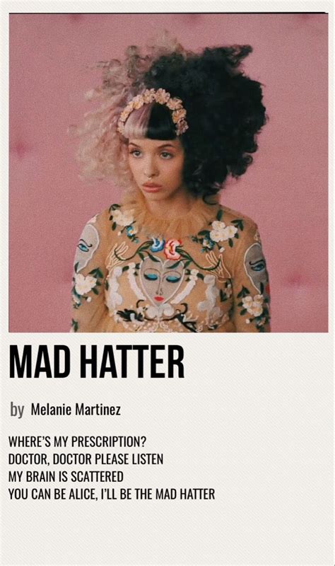 Mad Hatter Melanie Melanie Martinez Lyrics Music Poster Ideas