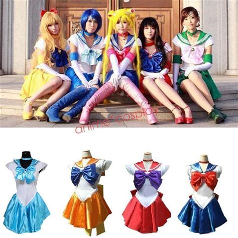 Anime Sailor Moon Cosplay Costume Uniform Fancy Party Dress With Gloves