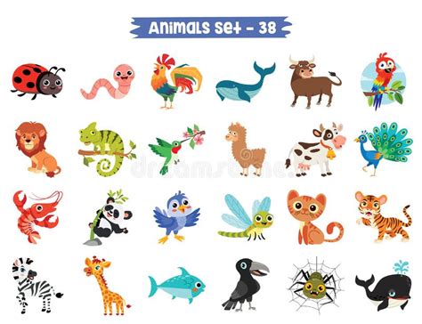 Set Of Cute Cartoon Animals Stock Illustration Illustration Of Llama