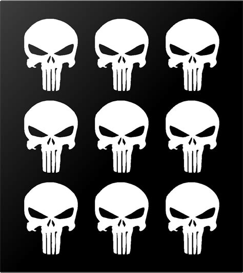 The Punisher Skull Vinyl Decals Phone Helmet Gun Mag 1 Stickers Set O