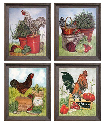 Farm animal wall art prints. Rooster Chicken Farm Animal Four 8x10 Set Barnwood Framed ...