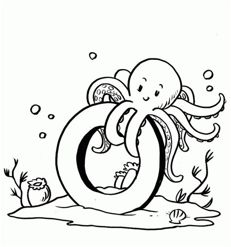 Octopus Printable Kindergarten Worksheet