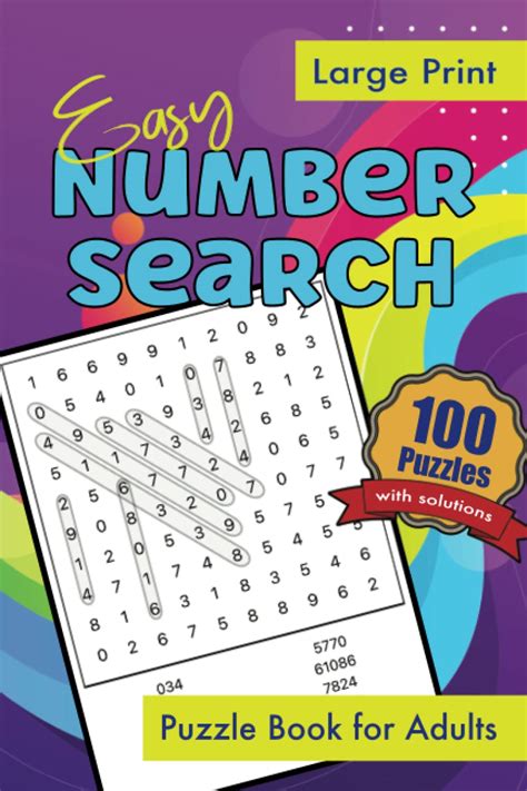Easy Number Search Puzzle Book For Adults 100 Puzzles With Solutions