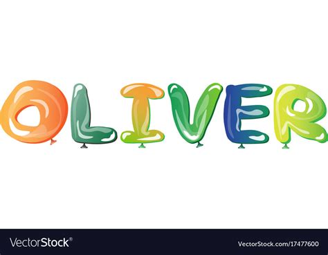 Male Name Oliver Text Balloons Royalty Free Vector Image