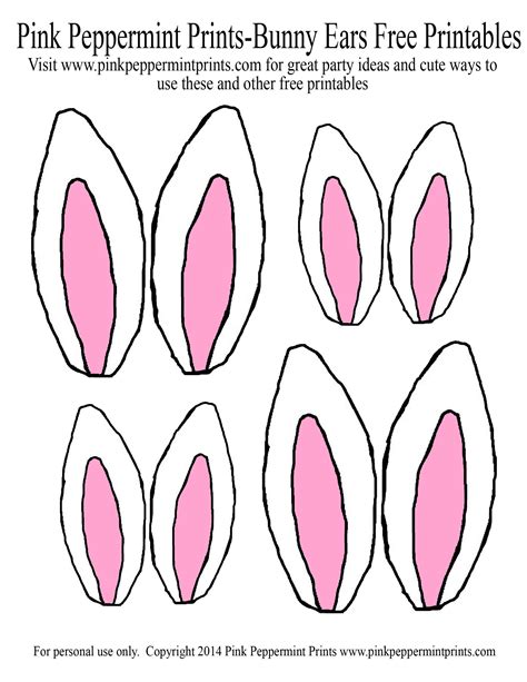 Free Printable Bunny Ears Then Connect Both Ends With Tape To Go