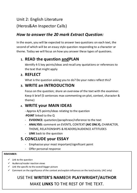 The best articles will be published. How to answer the 20 mark (essay) question