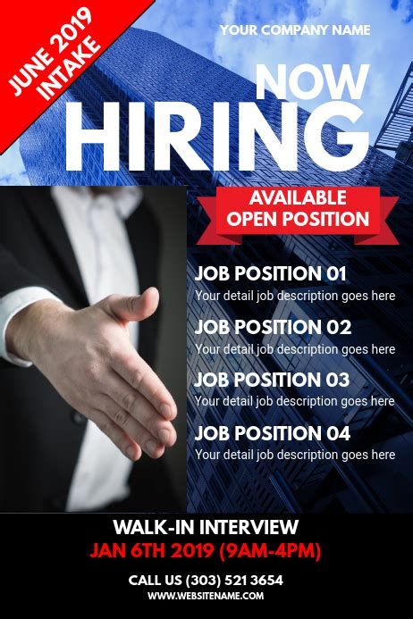 4 out of 5 employers who post a job on ziprecruiter get a quality candidate in the first day. Hiring Poster Template | PosterMyWall
