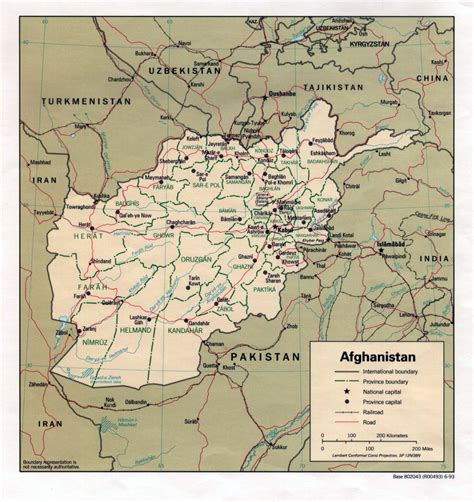 Detailed Political And Administrative Map Of Afghanistan With Major