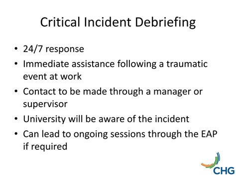 Ppt Employee Assistance Program Critical Incident Debriefing