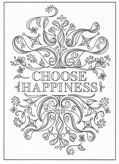 Coloring Pages Quote Happiness Choose Timeless Creations