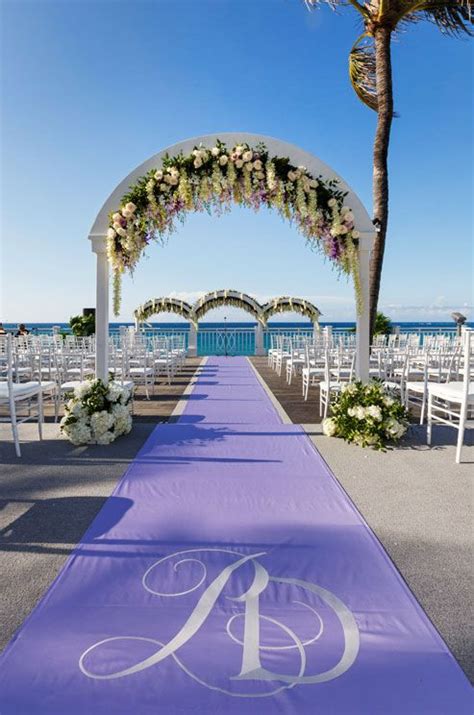 Bahamas Wedding Beach Wedding Purple Outdoor Ceremony Purple Wedding