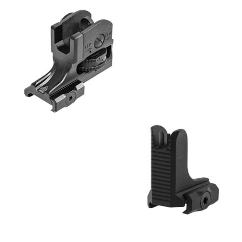UTG Super Slim Fixed AR 15 Iron Sight Set Front And Rear AT3