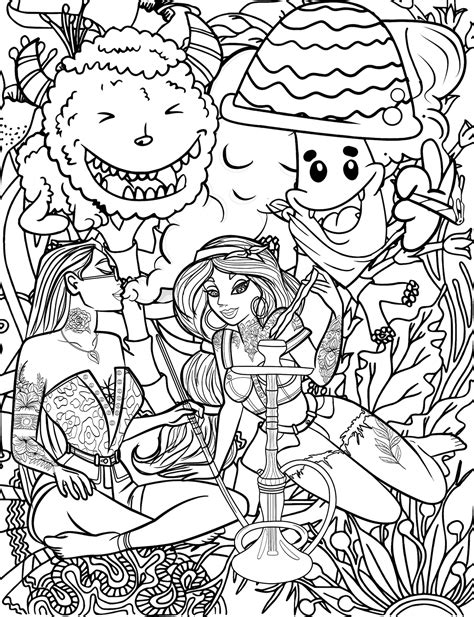 Princess Stoner Coloring Book Coloring Book For Relaxation Etsy
