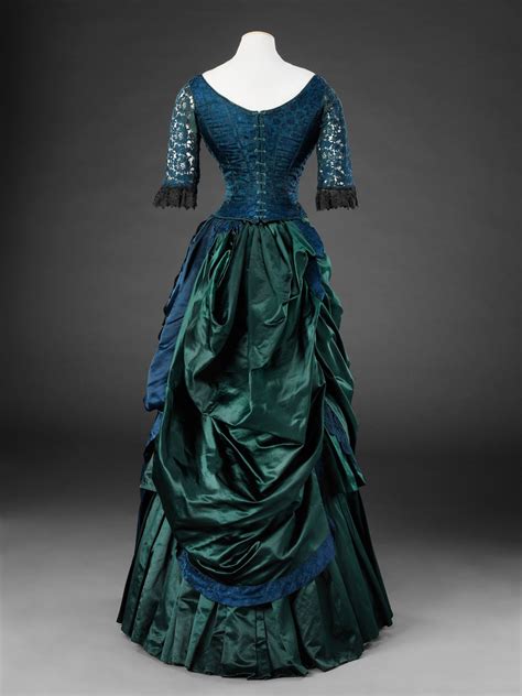 fripperiesandfobs “evening dress mid 1880′s from the john bright historic costume collection