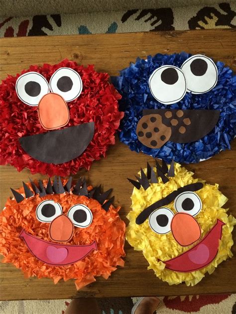 Tissue Paper Sesame Street Characters Sesame Street Crafts Preschool