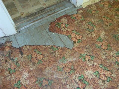 Linoleum In A Pattern That Was Pretty And Servicable Floor Covering