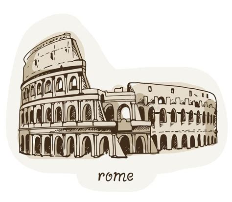 Disegno Del Colosseo Illustrazione Di Colosseum A Roma Italia