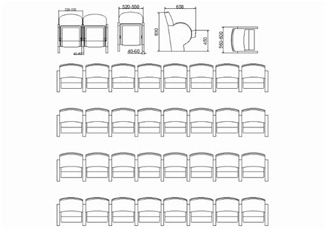 Chairs Auditorium In Autocad Download Cad Free 3345 Kb Bibliocad
