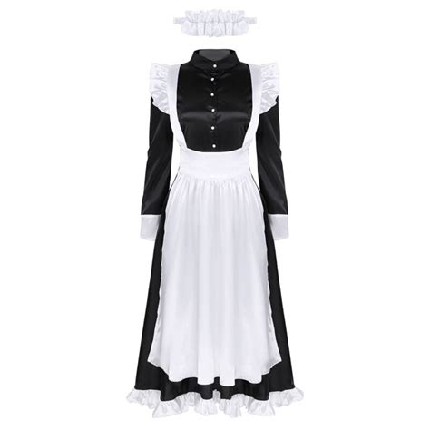 Women Medieval Housekeeper Fancy Cosplay Victorian Maid Dress Costume