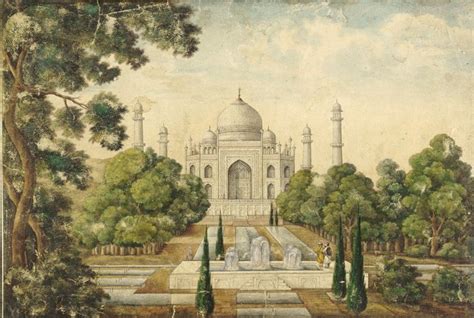 The Taj Mahal 19th Century Mughal Painting Old Indian Arts Mughal