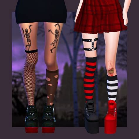 Odd Goth Socks Goth Socks Sims 4 Dresses Sims 4