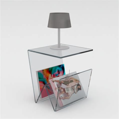 10mm Clear Acrylic Lamp Table And Magazine Rack Wrights Gpx